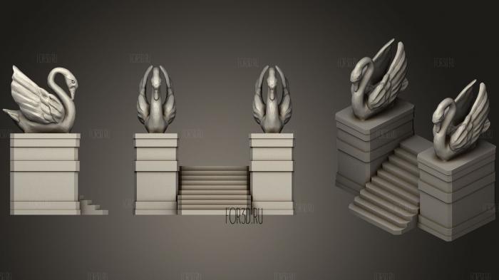 Swan Stairs stl model for CNC